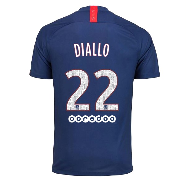 Camiseta Paris Saint Germain NO.22 Diallo Primera equipación 2019-2020 Azul